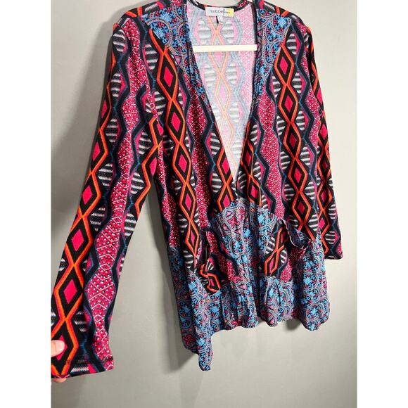 Figueroa & Flower Women's Large Boho Peasant Flowy Cardiagn Hippie Cocktail - Picture 5 of 14